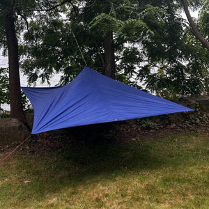 Europe Bound Universal Rain Tarp Dark Blue sample outdoor setup - ScoutTech