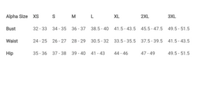 Exofficio Give-N-Go Bikini Briefs Sizing Chart | ScoutTech Outfitters Mississauga Store