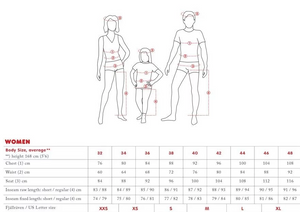 Size Chart for FjallRaven Women's Apparel with US Letter Sizes | ScoutTech Outfitters