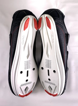 Giro Men's Treble Road Cycling Shoes, 3-Bolt Black Red White Bottom View | ScoutTech Outfitters