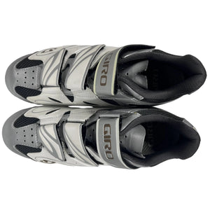 Giro Sante Women's Road Cycling Shoes White and Silver Top with 3 Hook and Loop Closure Size 39 US | ScoutTech Outfitters Mississauga Store