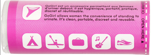 GoGirl Female Urination Device in Retail Packaging Back View In Pink  | ScoutTech Outfitters