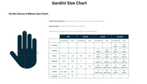 Gordini Womens Challenge XIV Ski Gloves Size Chart | ScutTech Outfitters