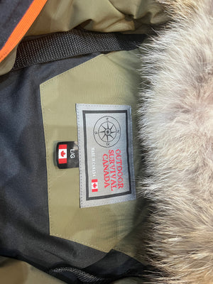 Outdoor Survival Canada Men's Nyik -40 Down Parka, Military Green, Large - ON DISPLAY