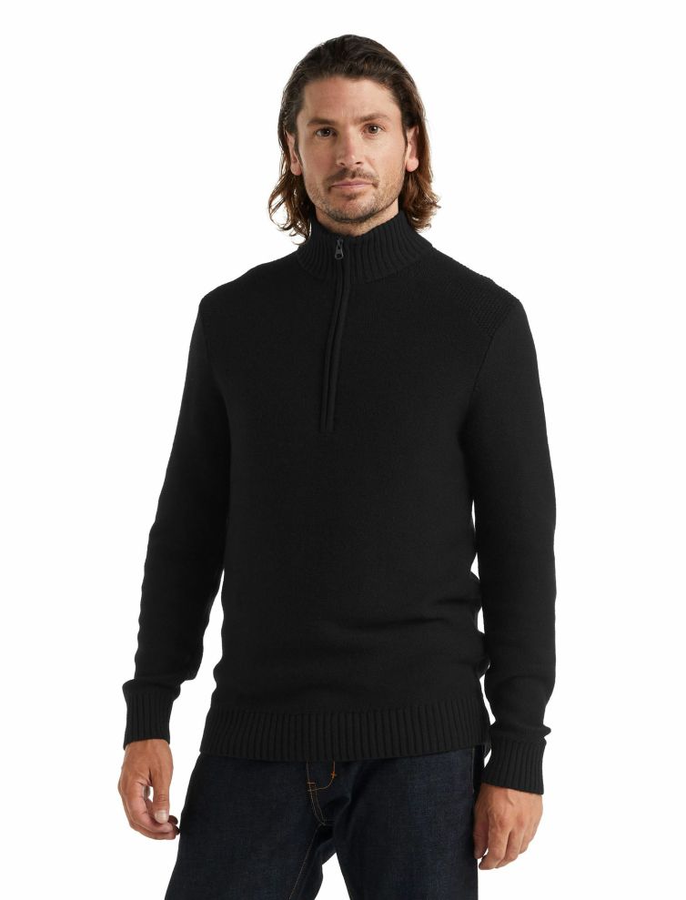 Icebreaker Men's Waypoint Knit Sweater Half Zip Merino Top XL - ScoutTech