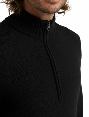 Icebreaker Men's Waypoint Long Sleeve Half Zip Top, Black XL