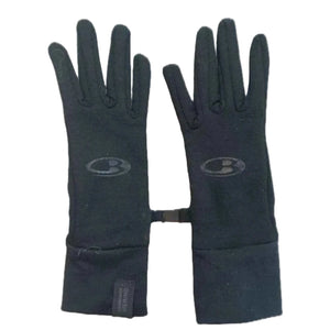 Icebreaker Unisex Merino Wool Glove Liners XS in Black Outside View with Logo | ScoutTech Outfitters Mississauga Store