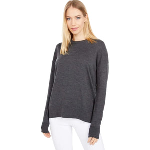 Icebreaker Women's Shearer Merino Crewe Sweater in Charcoal Size Medium | ScoutTech Outfitters Mississauga Store