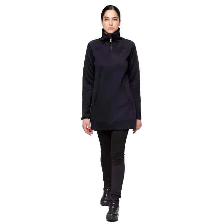 Indyeva Womens Bero II Long Sleeve Adventure Tunic in Black Front View | ScoutTech Mississauga