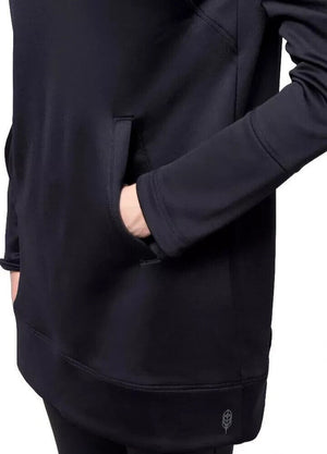 Indyeva Womens Bero II Long Sleeve Adventure Tunic in Black Side View Showing Pocket and Logo | ScoutTech