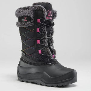 Kamik Children's -40C/F Rated Star 4 Winter Boots in Black with Pink Accents - Made in Canada | ScoutTech Outfitters