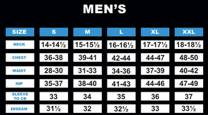 Kuhl All Men's Clothing and Apparel Sizing Chart in Inches | ScoutTech 