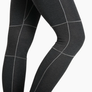 Kuhl Women's Akkomplice Dark gray leggings in grey close up of mid bottoms | ScoutTech Outfitters