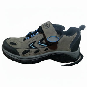 Louis Garneau Men's Mountain Biking Shoes.  Brown Suede with black mesh vents with light blue accents. A Black Rubber Bottom featuring a 2-Bolt Clip in Cleat System.  Closure is a combination of laces with a single hook and loop closure. Size 37 EU | ScoutTech Outfitters Mississauga Store