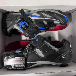 Louis Garneau Unisex Revo XR Road Cycling Shoes Ergo Air in Black, Silver and Blue in Retail Box | ScoutTech Outfitters Mississauga Store