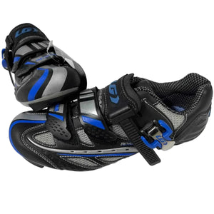 Louis Garneau Unisex Revo XR Road Cycling Shoes Ergo Air in Black, Silver and Blue | ScoutTech Outfitters Mississauga Store