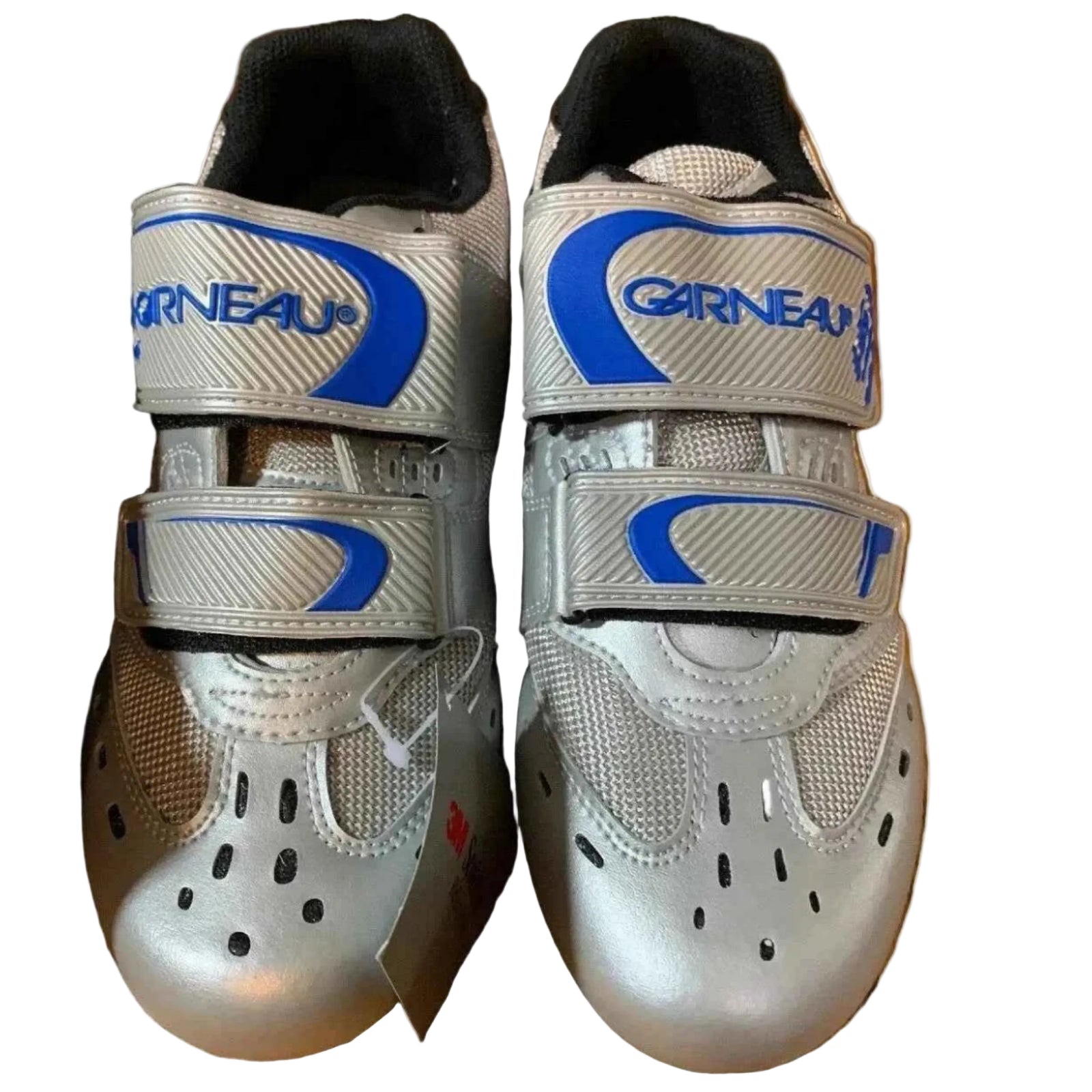 Louis Garneau Unisex Roady 2 Road Cycling Shoes Ergo Air in Silver and Blue with Dual Hook and Loop Closures and Mesh Ventilation NEW | ScoutTech Outfitters Mississauga Store