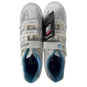 Louis Garneau Women's Flora Road Cycling Shoes Ergo Air White and Blue Upper 44 EU / 12 US