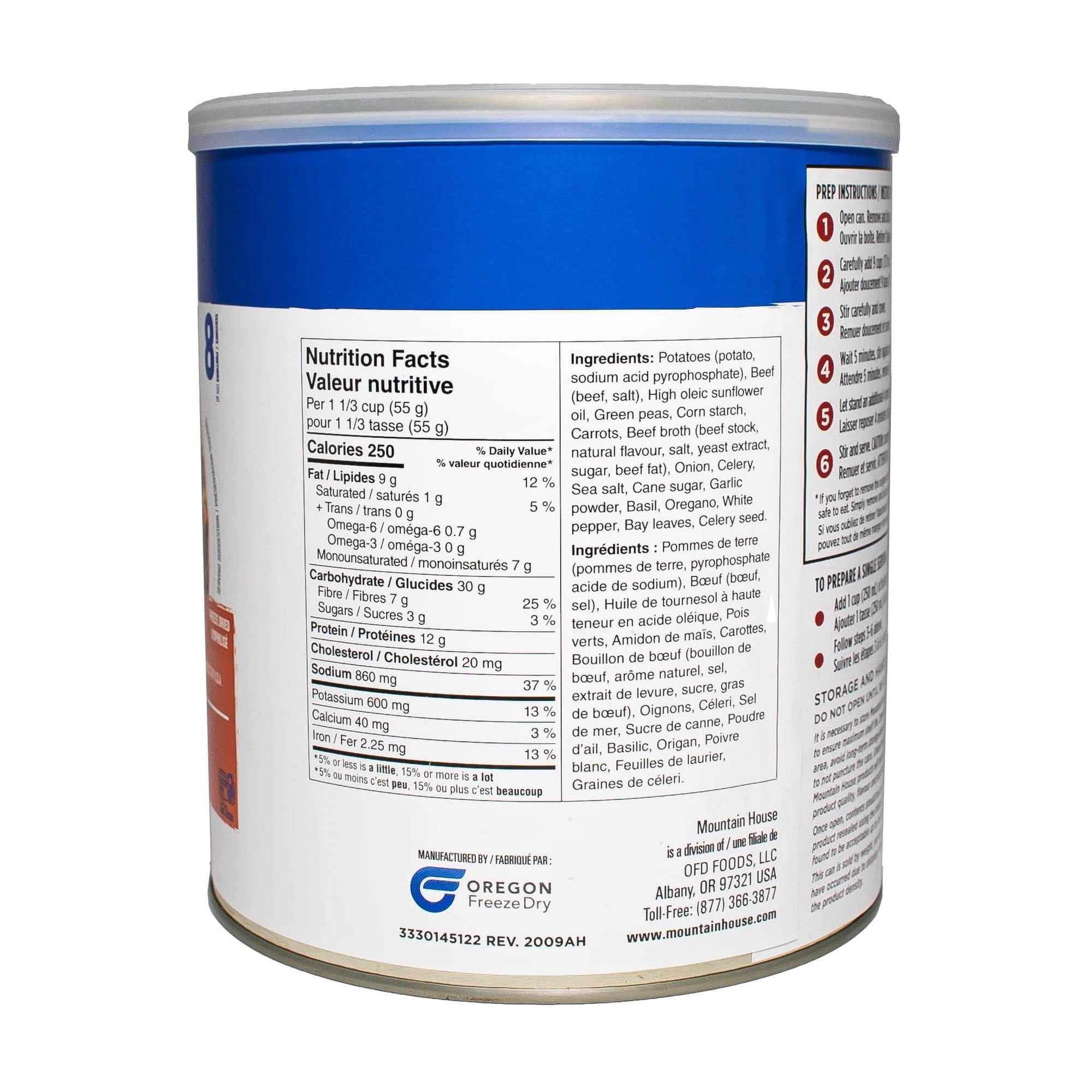 Mountain House Beef Stew Gluten Free - 8 Serving Portions Can - ScoutTech