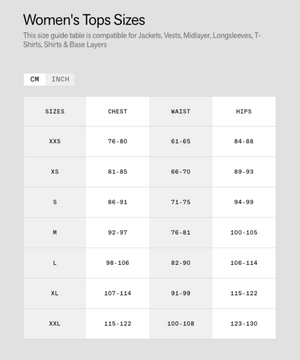 Mammut Women's Jackets Size Chart | ScoutTech Outfitters Mississauga Store