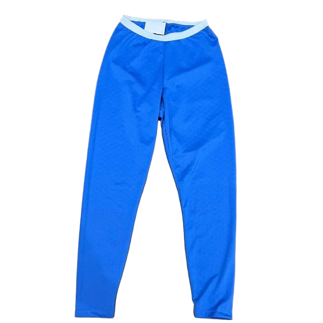 Marmot Women's Thermal Performance Base-layer Stretch Tights Blue Fabric Front View | ScoutTech Outfitters