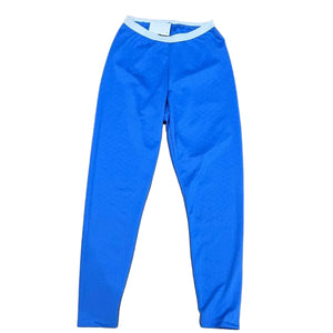 Marmot Women's Thermal Performance Base-layer Stretch Tights Blue Fabric Front View | ScoutTech Outfitters