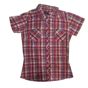 Marmot Women's Cassidy Button Up Short Sleeve Shirt in Red Plaid Size XS | ScoutTech Outfitters Mississauga Store