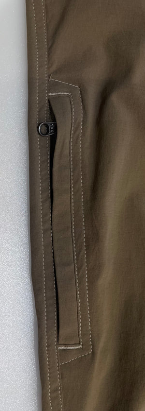 Marmot Women's Kodachrome Hiking Pants in Desert Khaki Zippered Side Leg Pocket Close Up | ScoutTech Mississauga