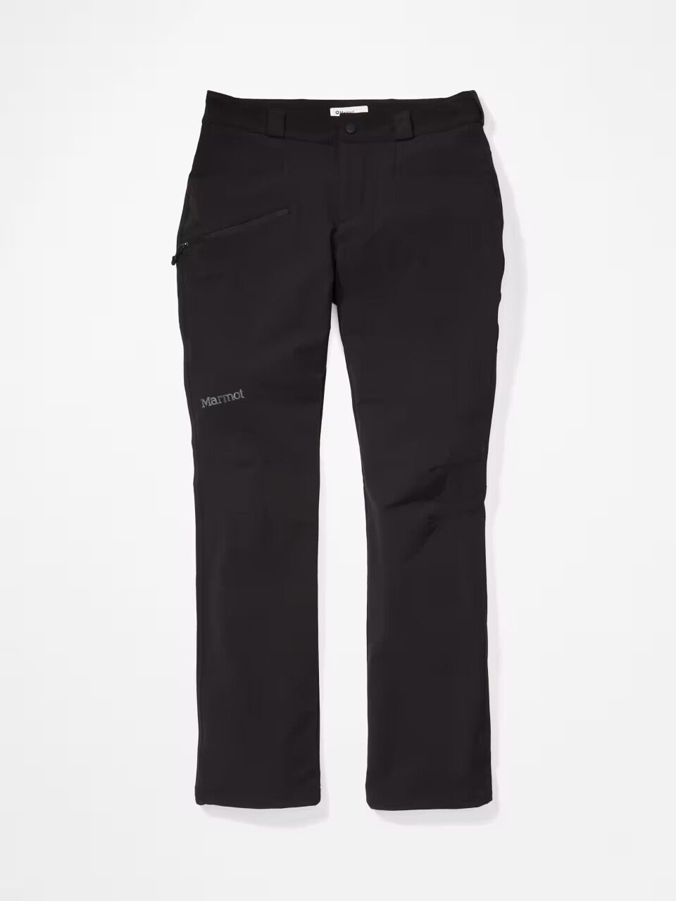 Marmot Women's Scree Pants Durable Stretch Softshell Pants in Black Front View | ScoutTech Outfitters