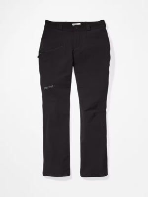 Marmot Women's Scree Pants Durable Stretch Softshell Pants in Black Front View | ScoutTech Outfitters