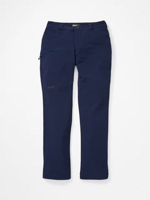 Marmot Women's Scree Pants Durable Stretch Softshell in Blue Front View - ScoutTech Outfitters