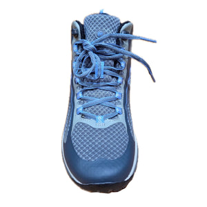 Merrell Women's Sirens Edge Mid Waterproof Hiking Boots Blue Upper View | ScoutTech Outfitters 