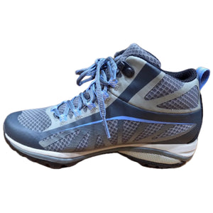 Merrell Women's Sirens Edge Mid Waterproof Hiking Boots Blue Left Inner Shoe View | ScoutTech Outfitters Mississauga Store