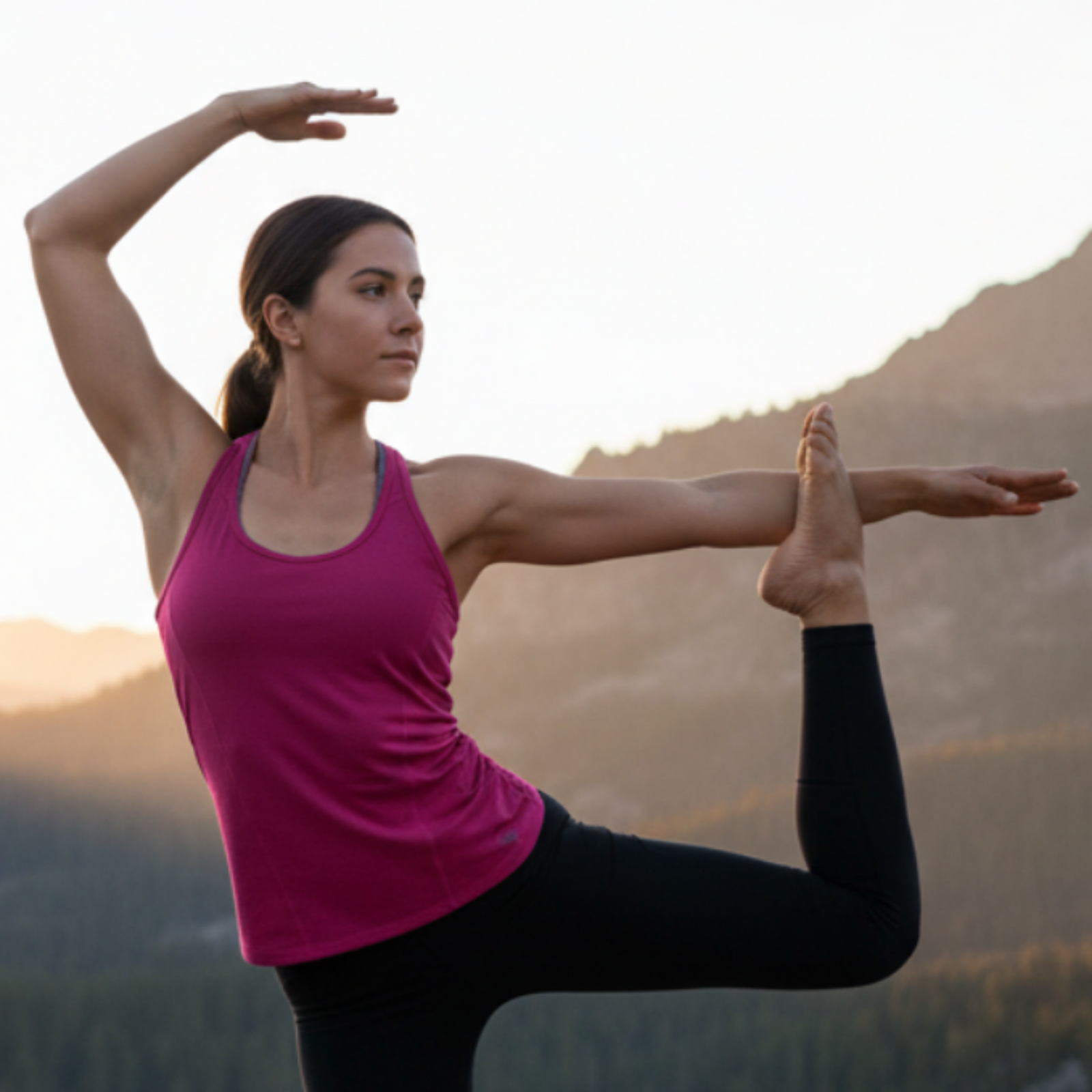 Mountain Hardwear Women's Mighty Activa Performance Tank Tops in Rose on a Model | ScoutTech Outfitters Mississauga Store