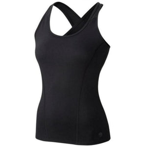 Mountain Hardwear Women's Mighty Activa Performance Tank Tops in Black Front View | ScoutTech Outfitters