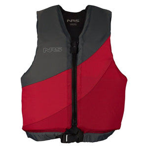 NRS Crew Youth PFD's UL & ULC Approved Red and Grey Front | ScoutTech Outfitters Mississauga Store