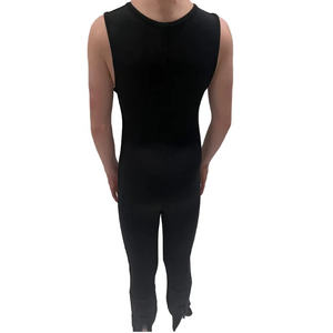 NRS Men's 3mm Farmer John Neoprene Wetsuits in Black Back View on Model | ScoutTech Outfitters