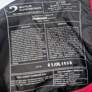 Nautilus Pro Series Insulated Survival Flotation Bib Snow Pants Manufacturer Details Close Up View | ScoutTech Outfitters Mississauga Store