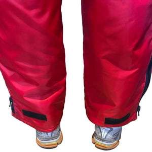 Nautilus Pro Series Insulated Survival Flotation Bib Snow Pants in Red Ankle Hook and Loop Closure | ScoutTech Outfitters Mississauga Store