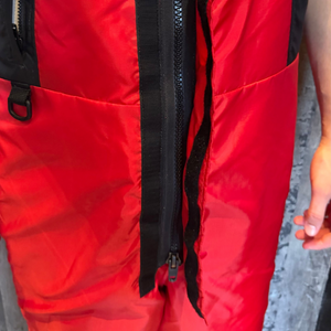 Nautilus Pro Series Insulated Survival Flotation Bib Snow Pants in Red Lower Front Zip | ScoutTech Outfitters Mississauga Store