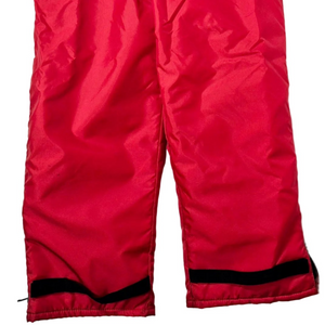 Nautilus Pro Series Insulated Survival Flotation Bib Snow Pants in Red Rear Ankle Hook and Loop Closure View | ScoutTech Outfitters Mississauga Store