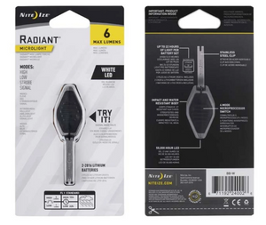 Nite Ize Radiant Microlight White LED Retail Packaging | ScoutTech Outfitters Mississauga Store