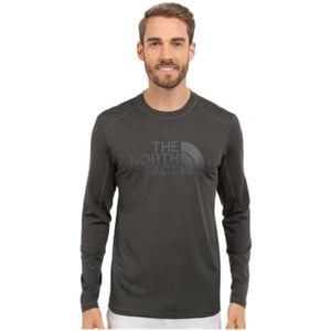 North Face Men's Long Sleeve Sink or Swim Rash Guards in Grey on Model | ScoutTech Outfitters