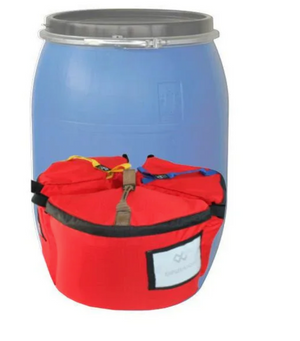 North Water Tribag Set Displaying Compatibility with 60 L Darrell's Barrels Blue Canoe Barrels | ScoutTech Outfitters