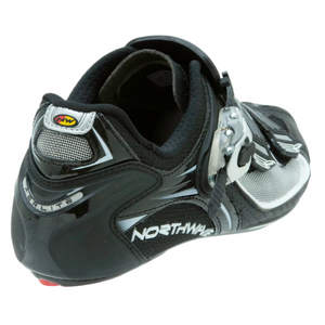 Northwave Men's Aerlite SBS Road Cycling Shoe Heel View in Black and Silver Size EU 41.5 - ScoutTech