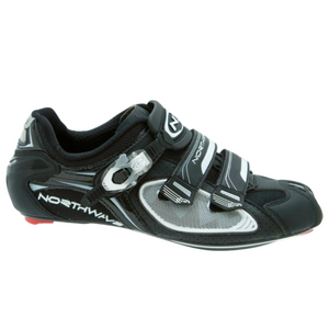Northwave Men's Aerlite SBS Road Cycling Shoes Outer View Black and Silver Size EU 41.5 - ScoutTech