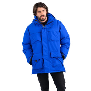 Outdoor Survival Canada OSC Men's Akiak -40 Down Parka in Arctic Blue on Model Front Casual Pose | ScoutTech Outfitters Mississauga Store