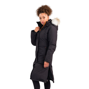 OS1101 Outdoor Survival Canada OSC Women's Nuaja Down Parka in Orca Black Left Side View -40°C/F | ScoutTech Outfitters Mississauga Store