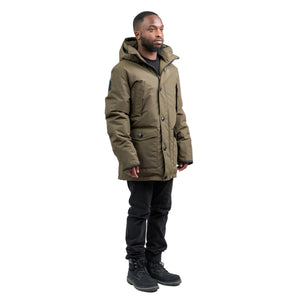 Outdoor Survival Canada OSC Men's Ommak -15C Down Parka in Alpine Moss Front Right | ScoutTech Outfitters