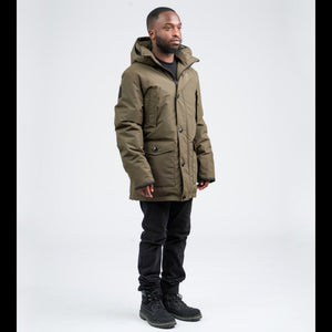 Outdoor Survival Canada OSC Men's Ommak -15C Down Parka in Alpine Moss Right Side View | ScoutTech Outfitters